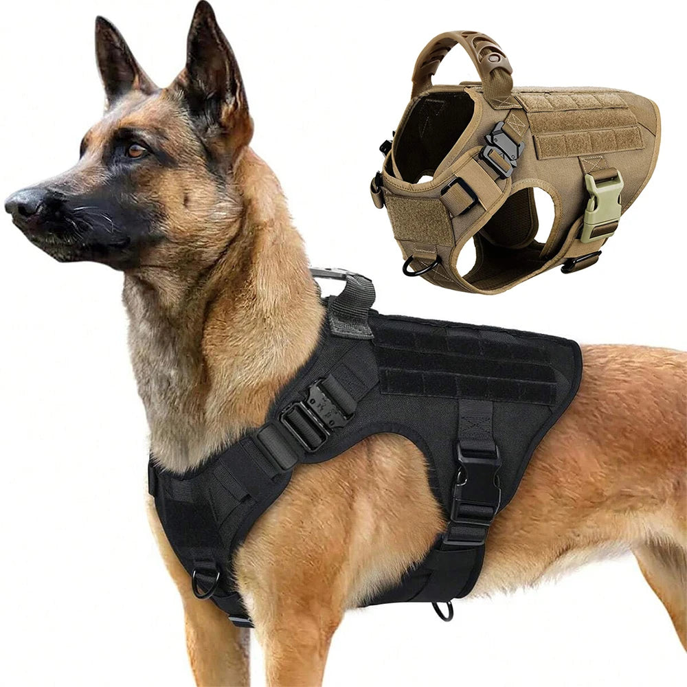 Military Large Dog Harness Pet German Shepherd Malinois Training Vest Tactical