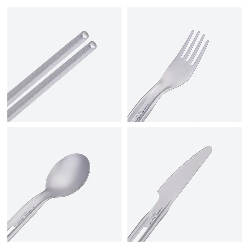 Boundless Voyage Camping Cutlery Set Titanium Knife Spoon Fork Chopsticks