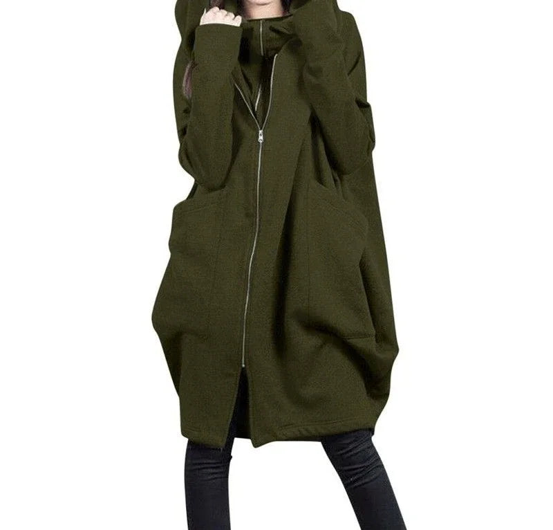 Hoodies Baggy Hooded Sweatshirt for Women Full Zip Up Woman Tops With Zipper In Loose Harajuku