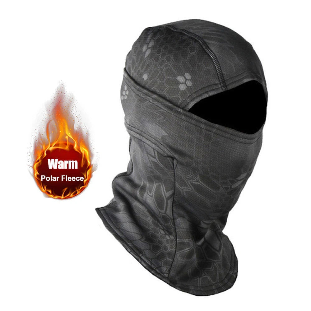 Winter Fleece Warm Camouflage Balaclava Outdoor Cold proof Ski Cycling Full Face