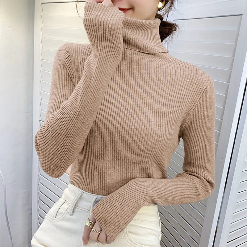 Heliar Dames Turtleneck Trui Gebreide Zachte Truien Kasjmier Truien Basic
