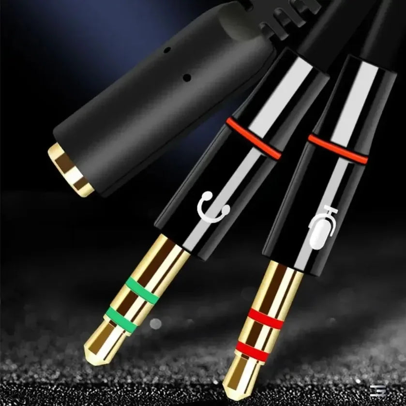 Hoofdtelefoon-microfoon-audioconverter-splitter voor computer 3,5 mm vrouwelijk naar