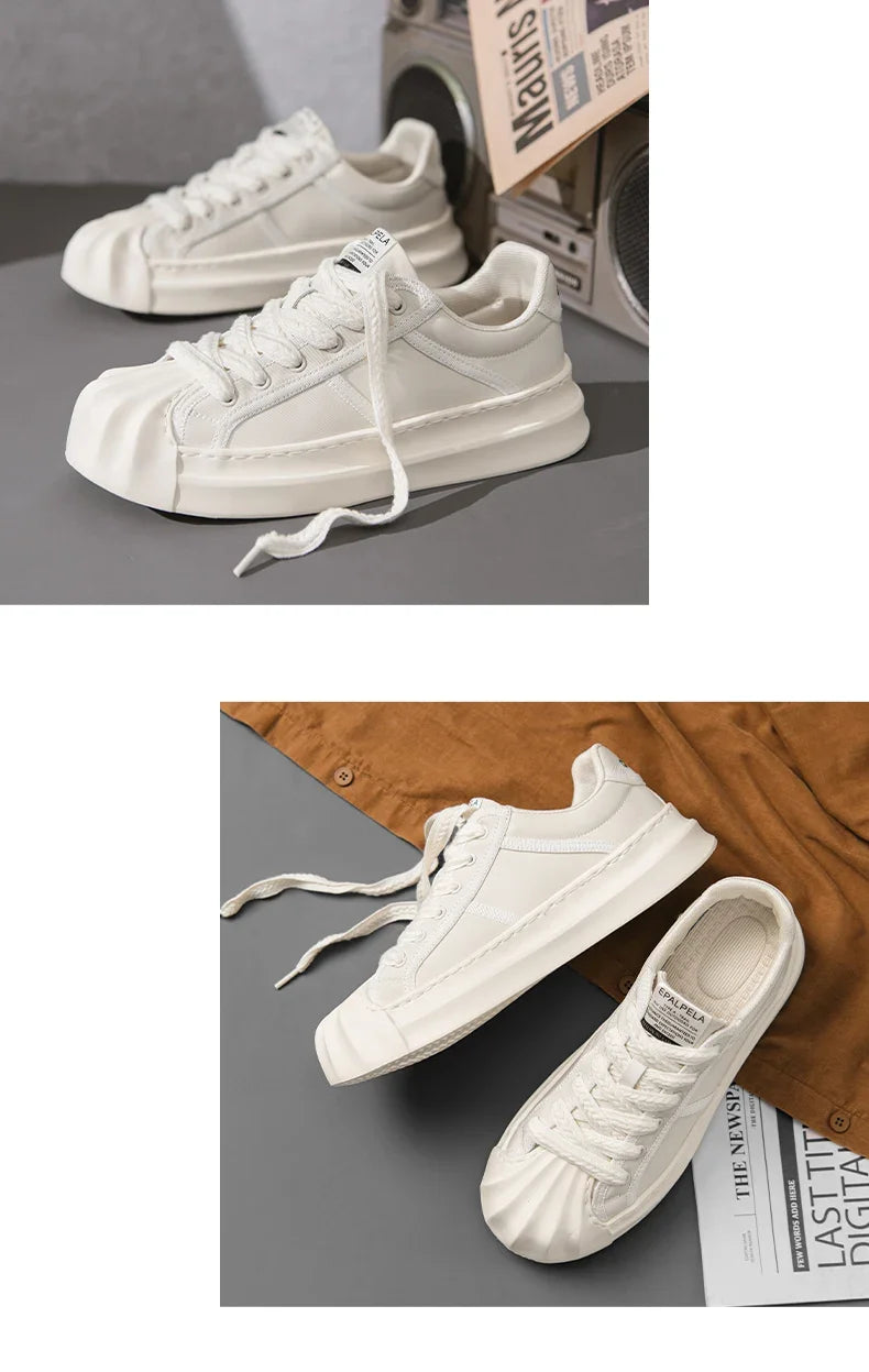 Casual Trendy Summer Shell Head Men s Shoes Breathable Niche Design Sensibility Sports White