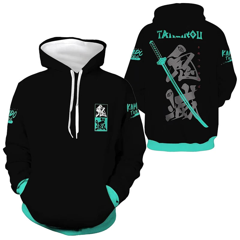 Anime Demon Slayer Kimetsu No Yaiba 3D Hoodies Men Fashion Long Sleeve Sweatshirts Women Casual