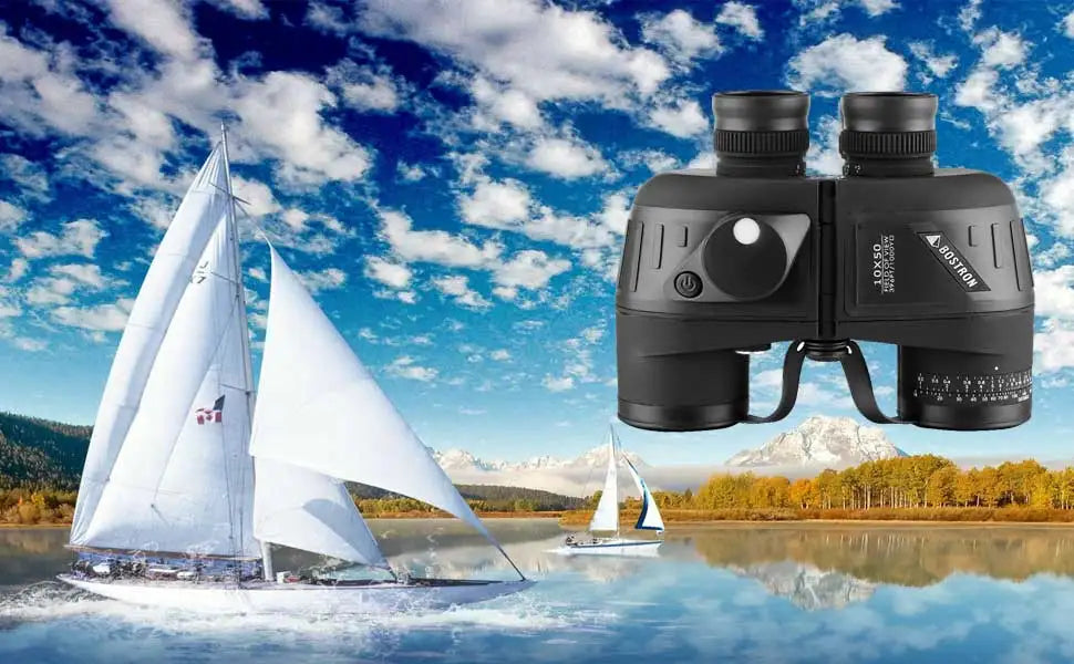Binoculars 10x50 Marine Military Telescope Adults Waterproof With Rangefinder