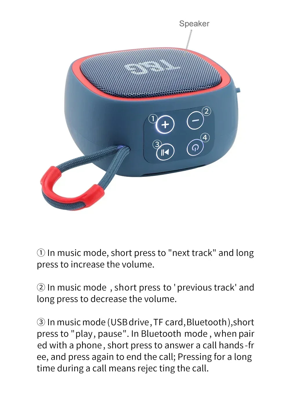 Bluetooth-luidspreker Mini draagbare IPX4 waterdichte draadloze luidsprekerondersteuning
