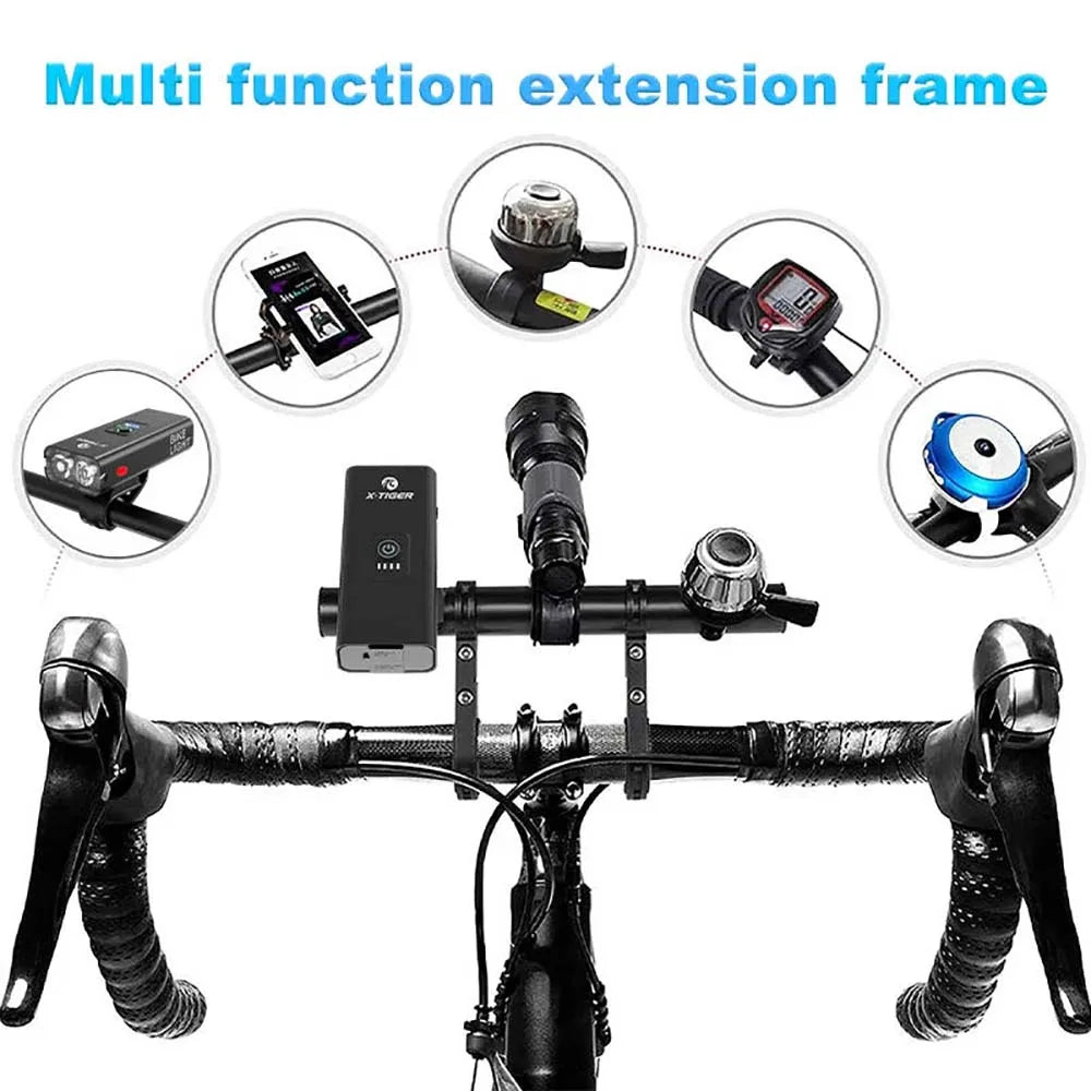 20 cm aluminium fietsstuur met verlengde beugel voor mountainbike koplamp