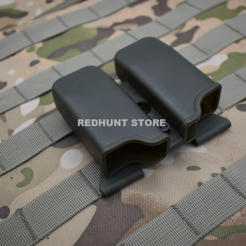 Tactical Double Magazine Holster Universal 9mm .40 Caliber Stack Mag Holder with 1.5 2 Inches Belt
