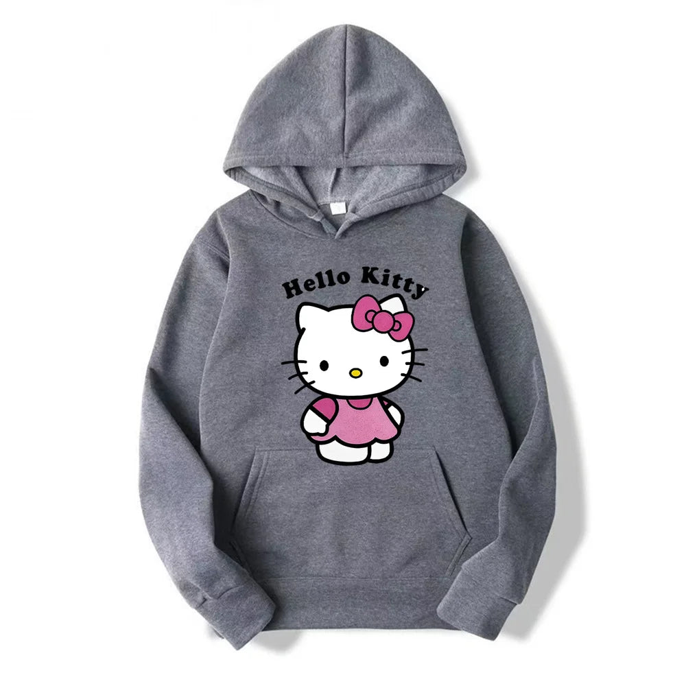 Prachtige Hello Kitty bedrukte hoodies voor dames, warme en comfortabele casual hoodies