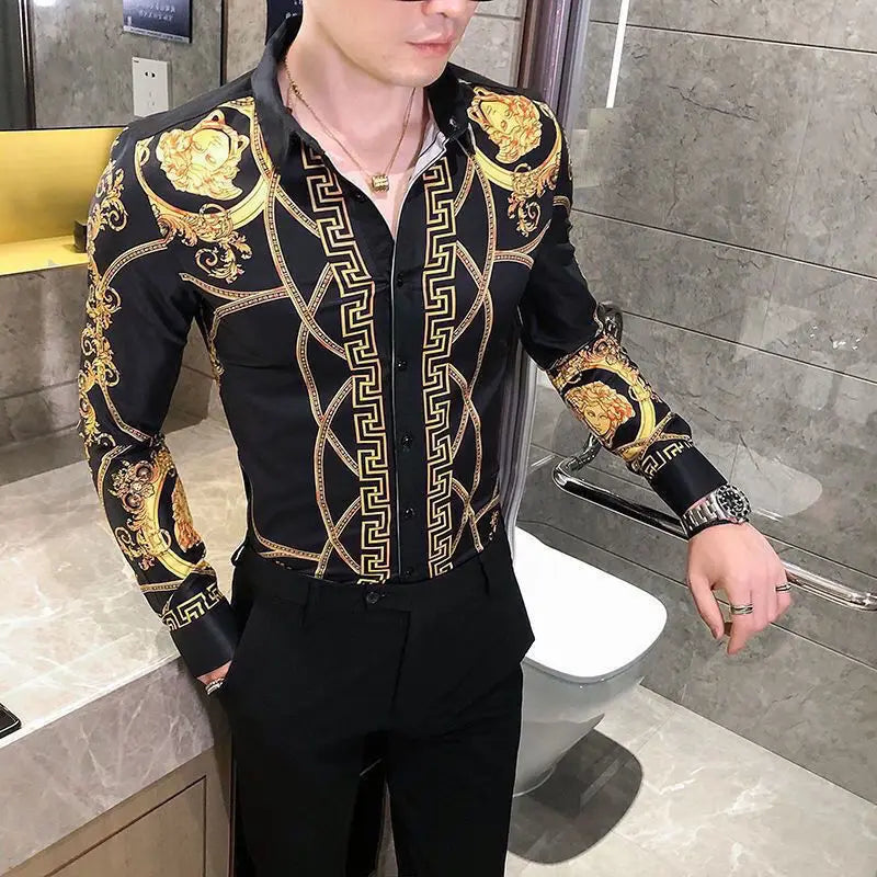 Summer Korean Style Retro Elegant Fashion Loose Casual Handsome Men s Shirt