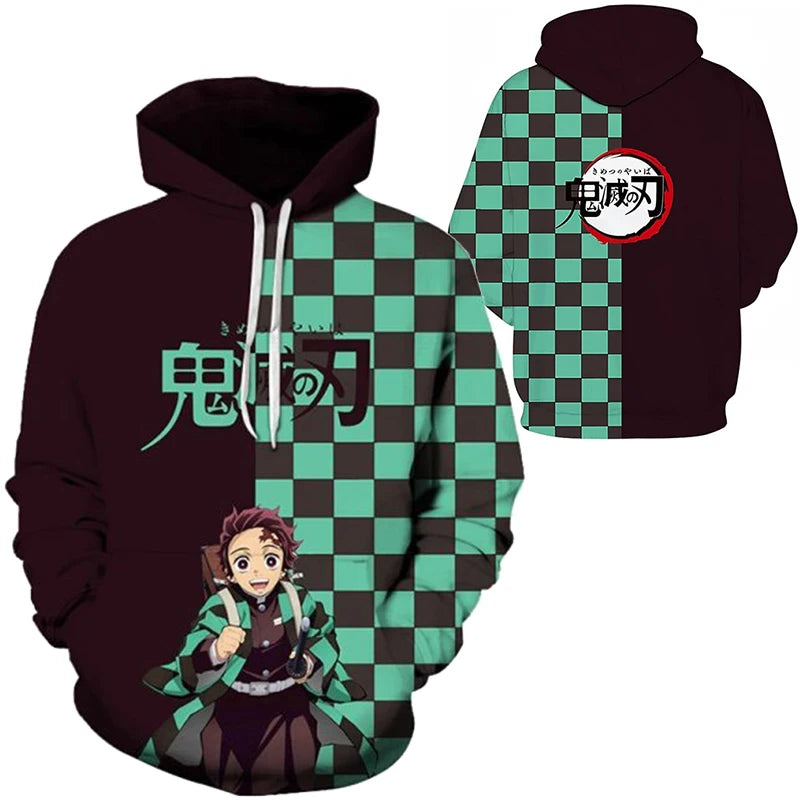 Anime Demon Slayer Kimetsu No Yaiba 3D Hoodies Men Fashion Long Sleeve Sweatshirts Women Casual