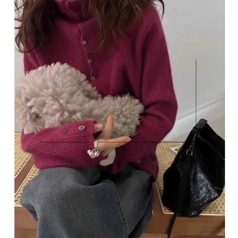 Europese goederen zachte wasachtige kasjmier gebreide cardigan herfst en winter modieus