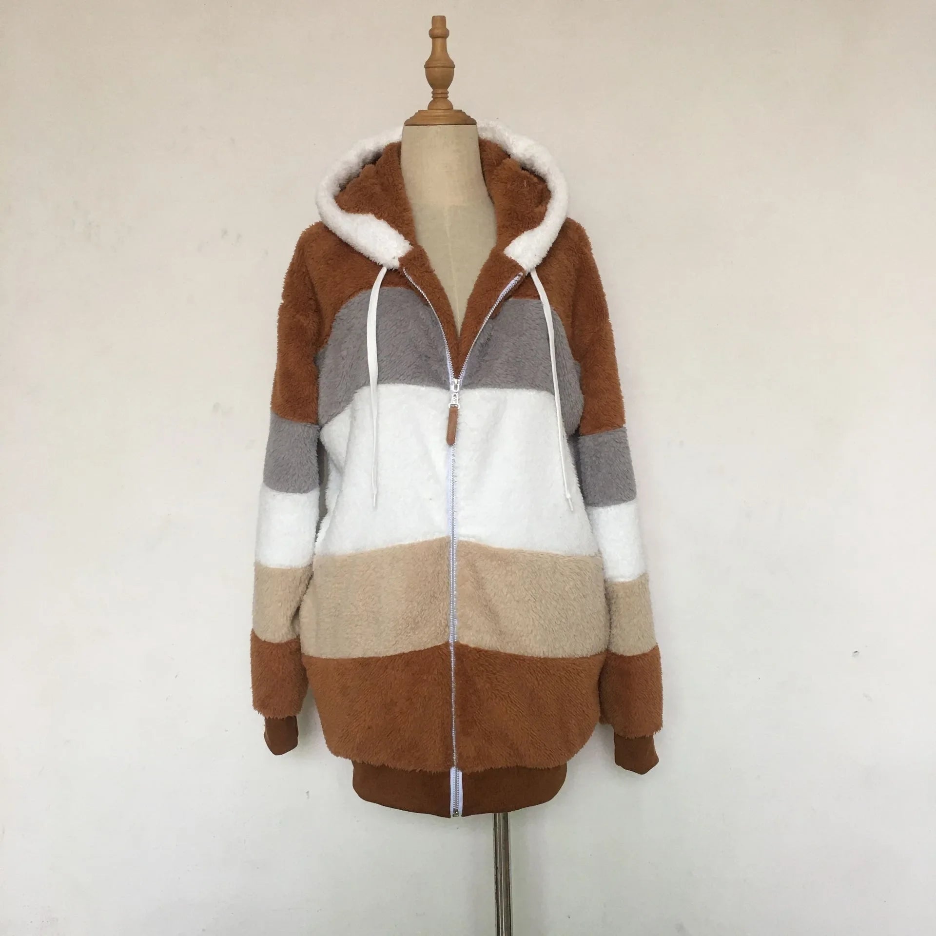 Oversized jas voor dames, herfst/winter, warme, zachte capuchon met capuchon