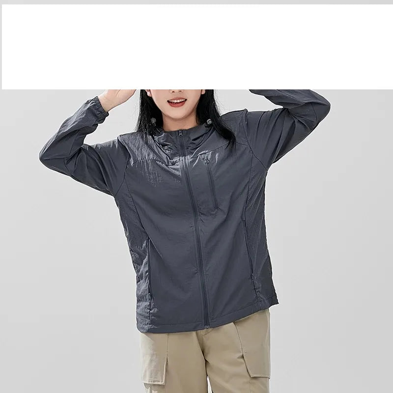 Lente Zomer Dames Effen Capuchon Rits Zakken Lantaarn Lange Mouw Cardigan