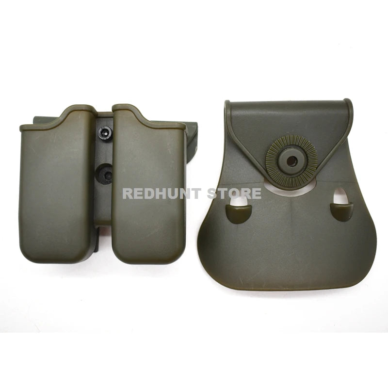 Tactical Double Magazine Holster Universal 9mm .40 Caliber Stack Mag Holder with 1.5 2 Inches Belt