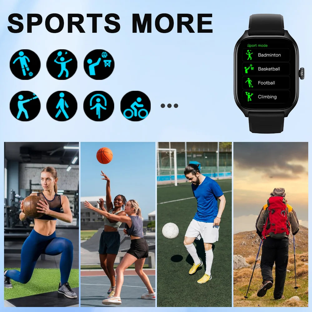 Laxasfit H9 Smart Watch Bellen Oproepen Beantwoorden Oefeningen Tracken Hartslag