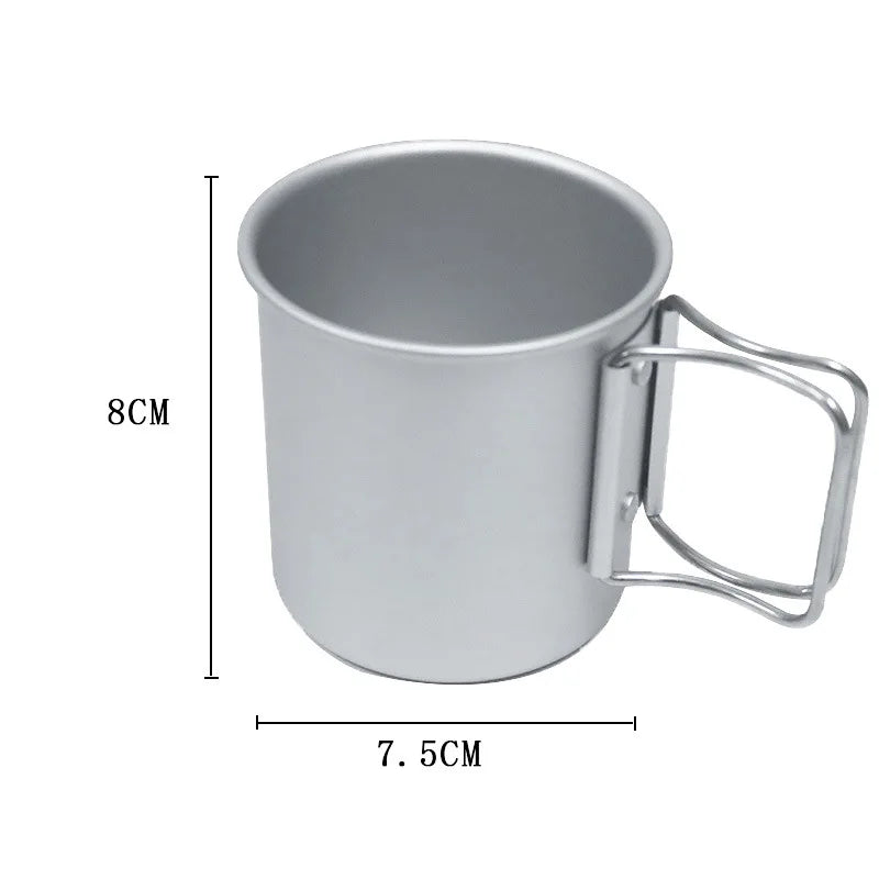 Kampeermok, aluminiumlegering, beker, toeristisch servies, picknickgerei, buitenkeuken