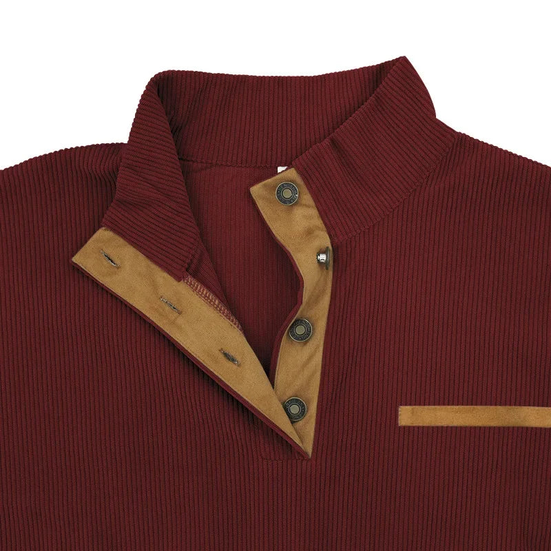 Casual Outdoor Men s Jacket Spring Autumn Corduroy Long Sleeve Stand Collar Sweatshirt Comfortable