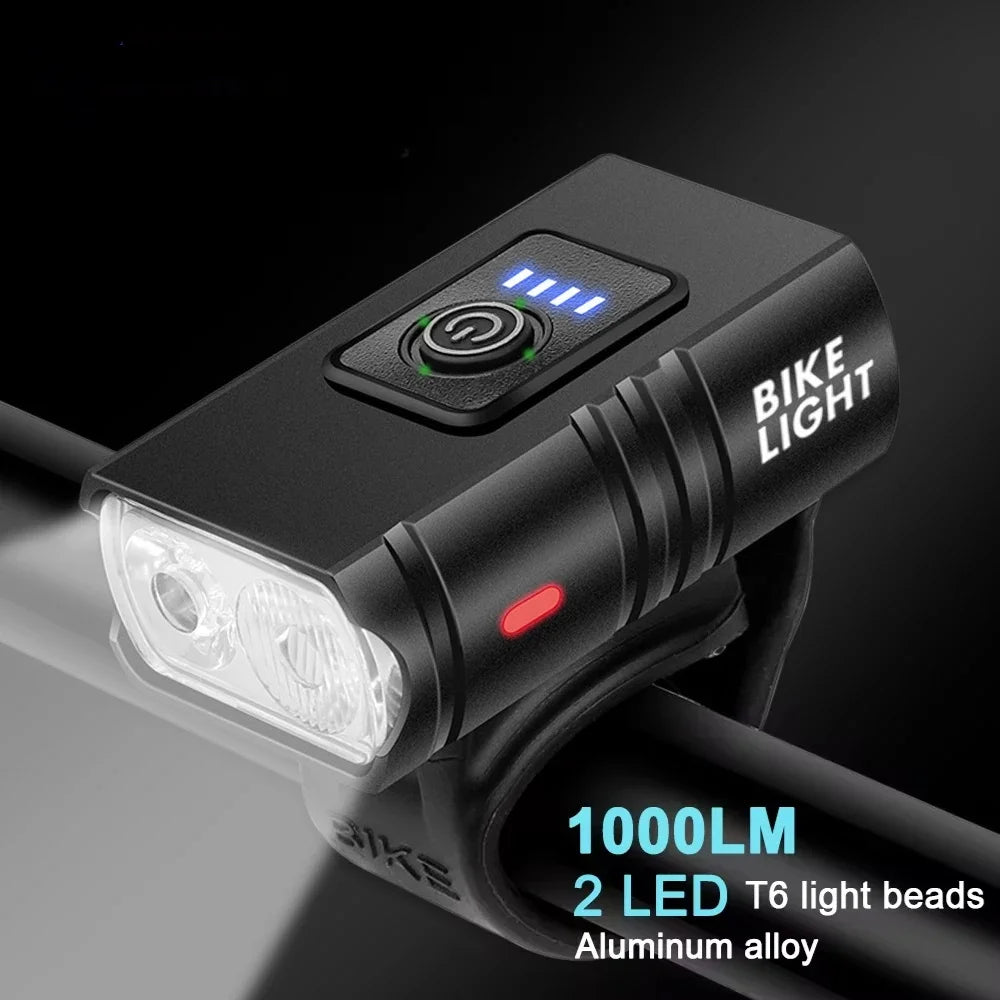 Bk02 Fietslamp USB Oplaadbaar T6 LED Fietsverlichting 6 Standen MTB Zaklamp