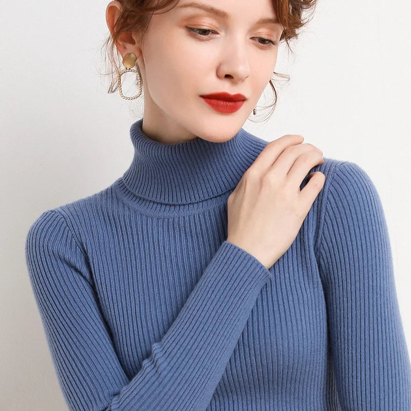 Heliar Dames Turtleneck Trui Gebreide Zachte Truien Kasjmier Truien Basic