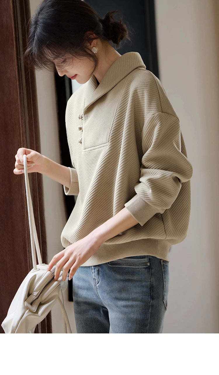 Herfst Winter Trui Voor Dames Effen Veelzijdige Verdikte Trui Losse Casual