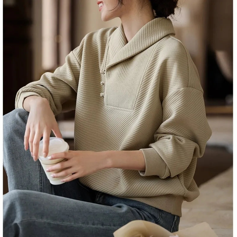 Herfst Winter Trui Voor Dames Effen Veelzijdige Verdikte Trui Losse Casual