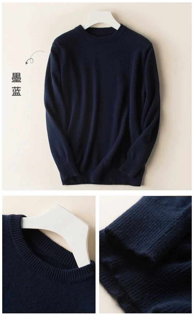 Classic Pullover V Neck Sweater Men Autumn Winter Cashmere Cotton Blend Warm Jumper Clothes Pull