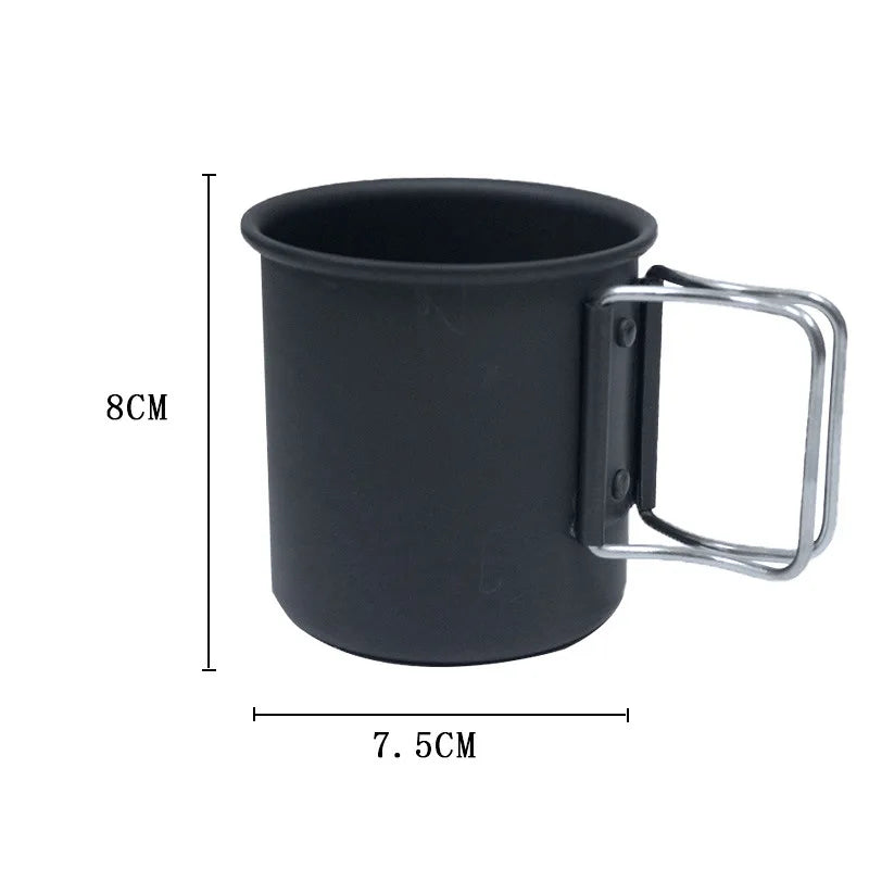 Kampeermok, aluminiumlegering, beker, toeristisch servies, picknickgerei, buitenkeuken