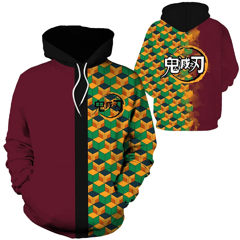 Anime Demon Slayer Kimetsu No Yaiba 3D Hoodies Men Fashion Long Sleeve Sweatshirts Women Casual