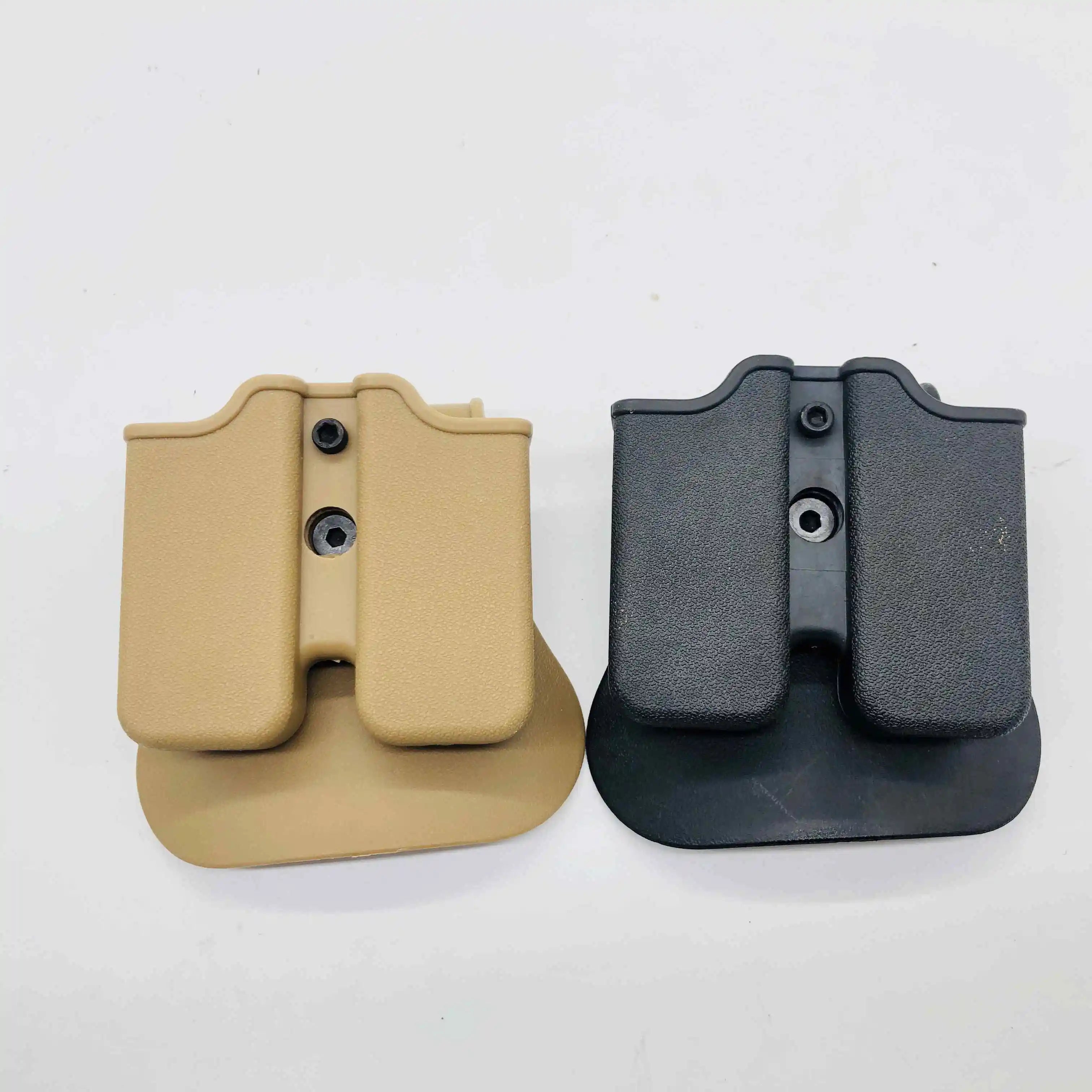 Tactical Double Magazine Holster Universal 9mm .40 Caliber Stack Mag Holder with 1.5 2 Inches Belt