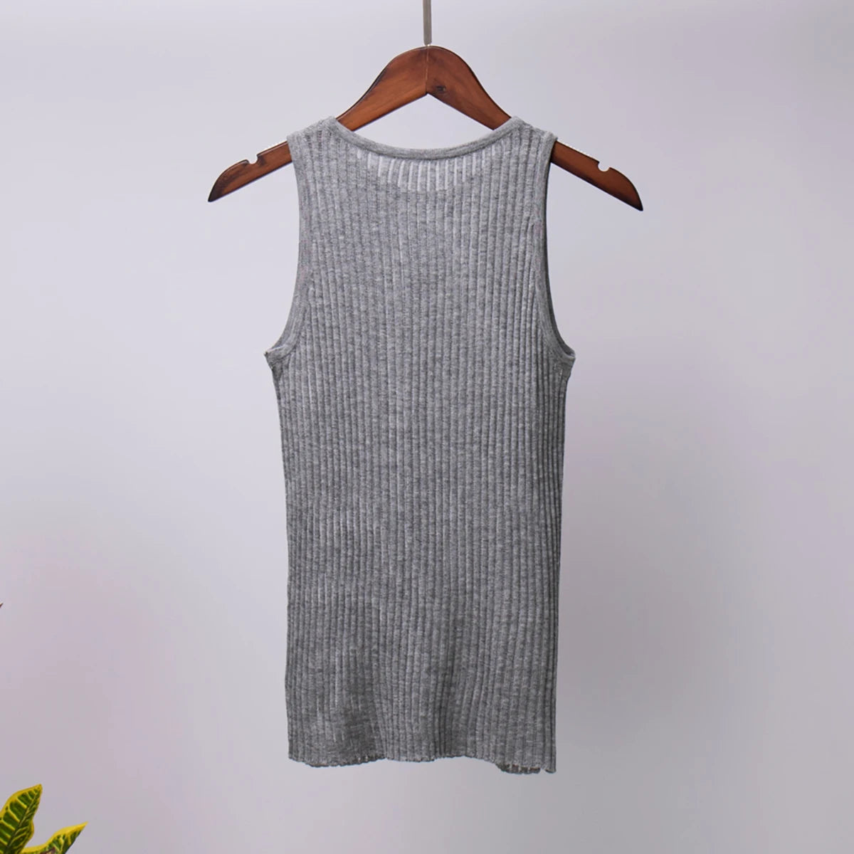 Bornladies Fashion Witte Wol Doorschijnende Dames Tanks Tops Outfit Mouwloos