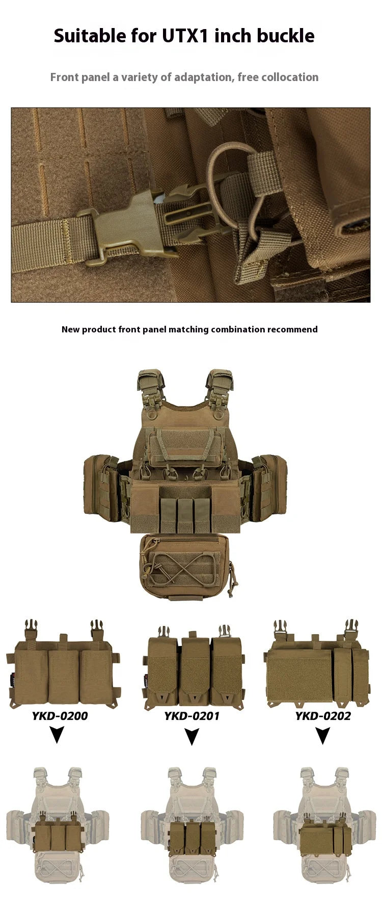 8832yakeda tactical vest is equipped with multiple accessory packs and an expandable Molle system