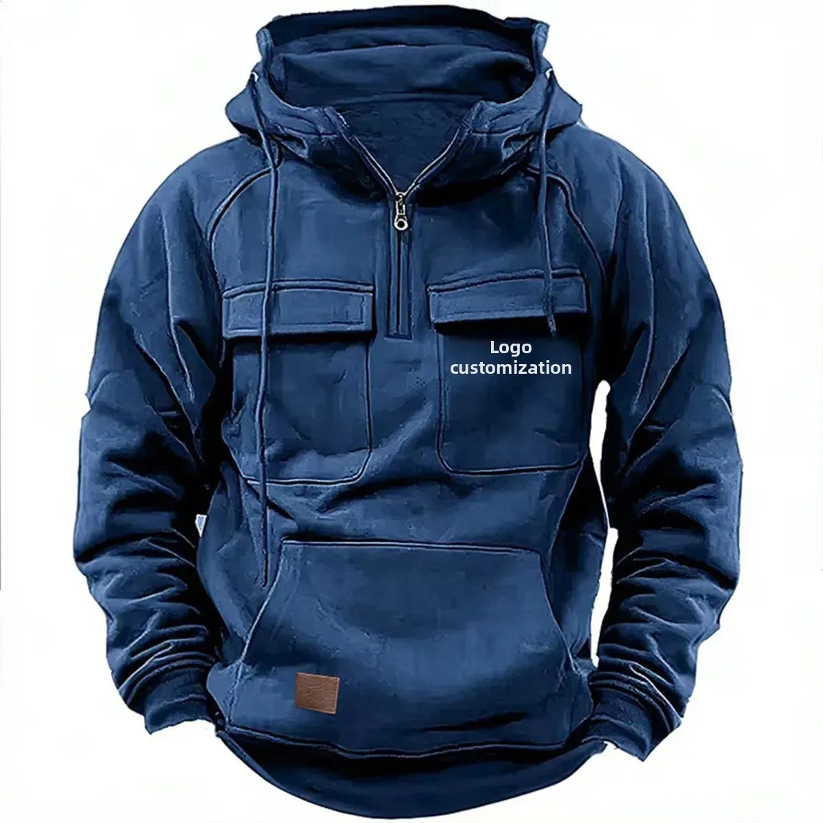 Men s Hoodie Sweatshirt Autumn Winter European Size Multi Pocket Customizable