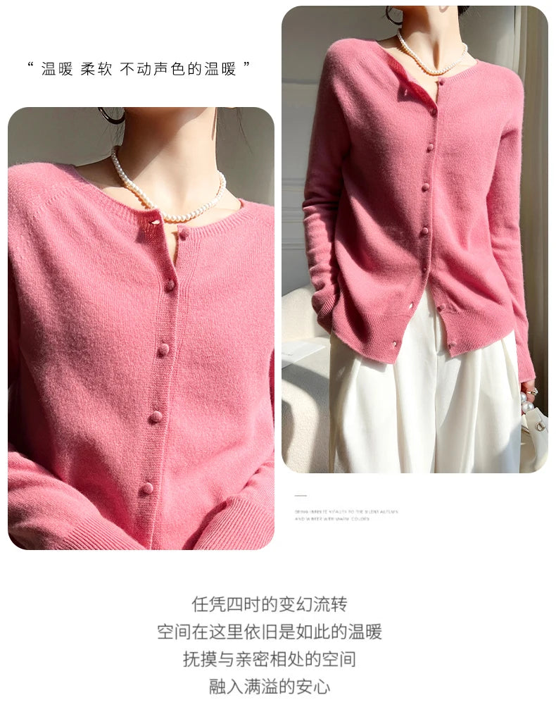 Женские кардиганы WinvyNee из 100% шерсти, свитер, однотонные, повседневные, тёплые, верхняя одежда, трикотаж