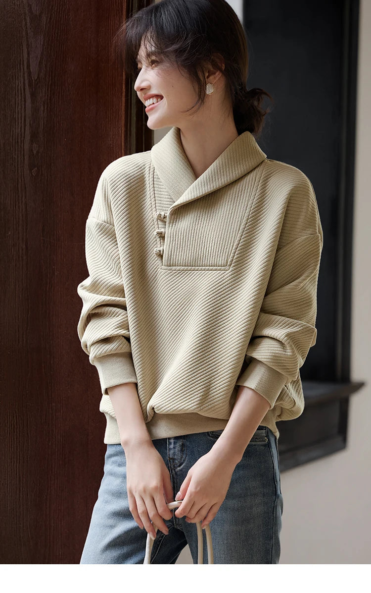 Herfst Winter Trui Voor Dames Effen Veelzijdige Verdikte Trui Losse Casual