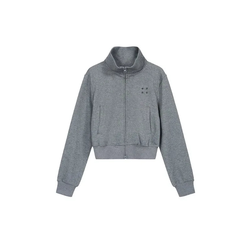 Coltruien voor dames, effen ritsontwerp, chique Koreaanse stijl, eenvoudig