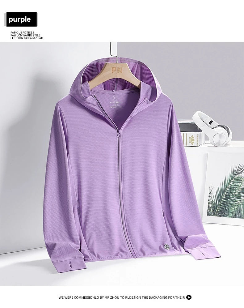 Ademende Ice Silk-zonnebrandkleding voor heren en dames, UV-bestendig, buitensporten