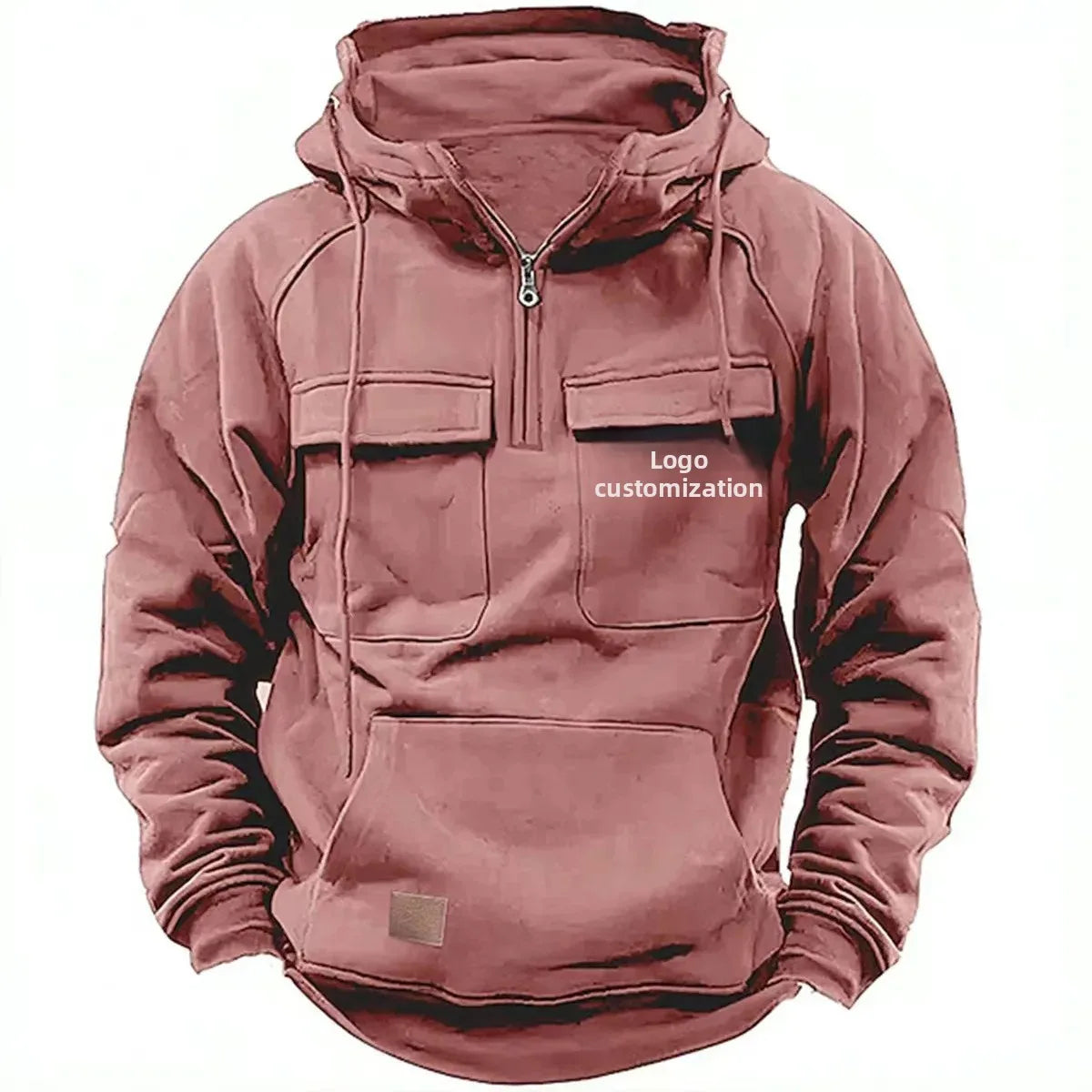 Men s Hoodie Sweatshirt Autumn Winter European Size Multi Pocket Customizable