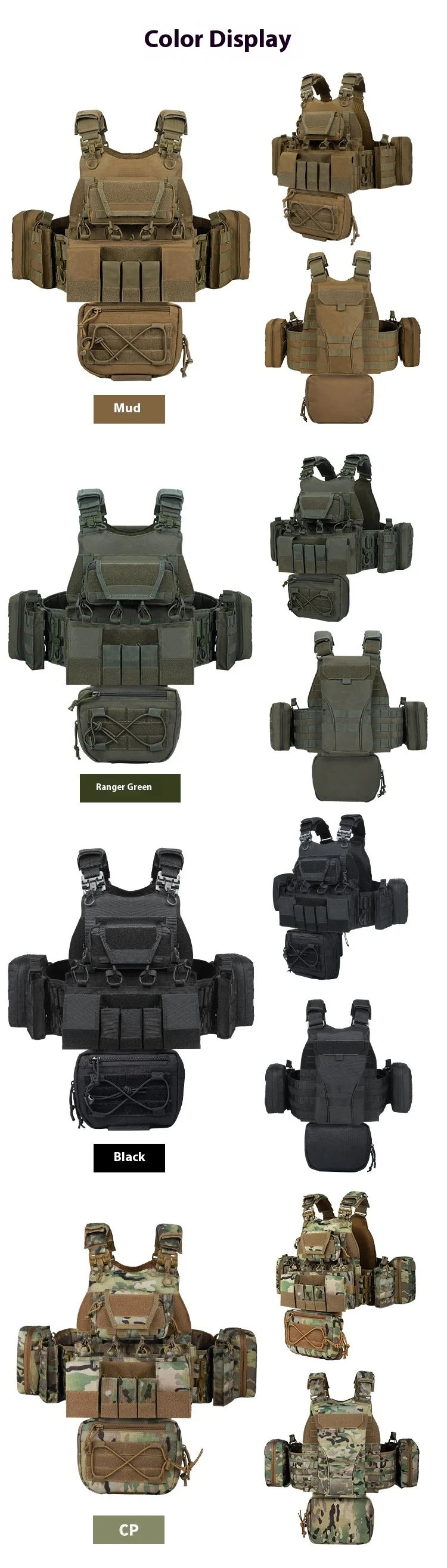 8832yakeda tactical vest is equipped with multiple accessory packs and an expandable Molle system