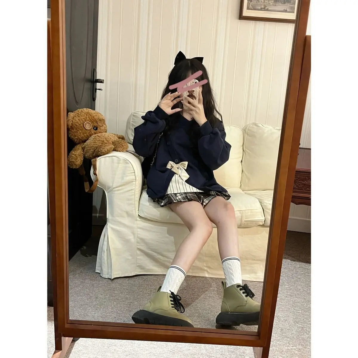 Irregular Patchwork Design Loose Plush Thickened Sweatshirt