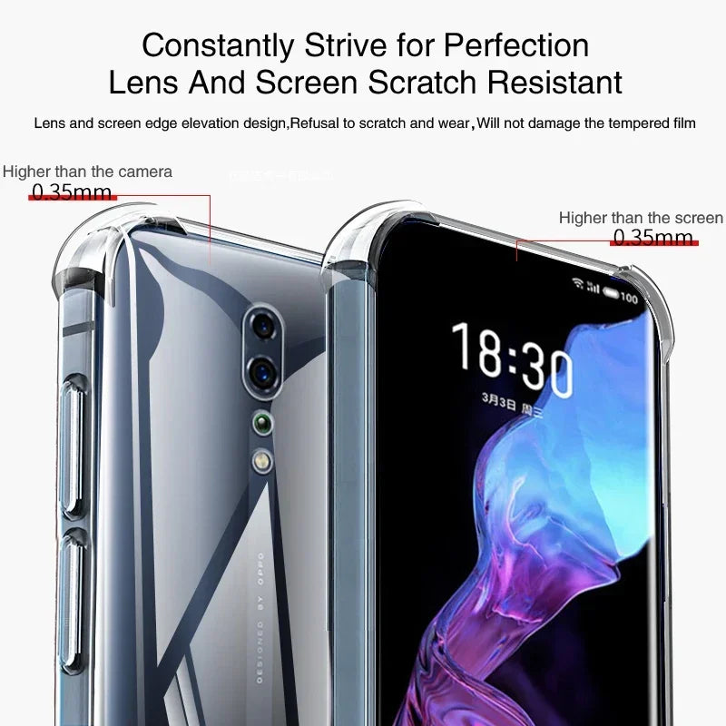 Transparent TPU Silicone Soft Phone Case for Oppo Reno2 Z F Reno 2 2Z 2F 10X