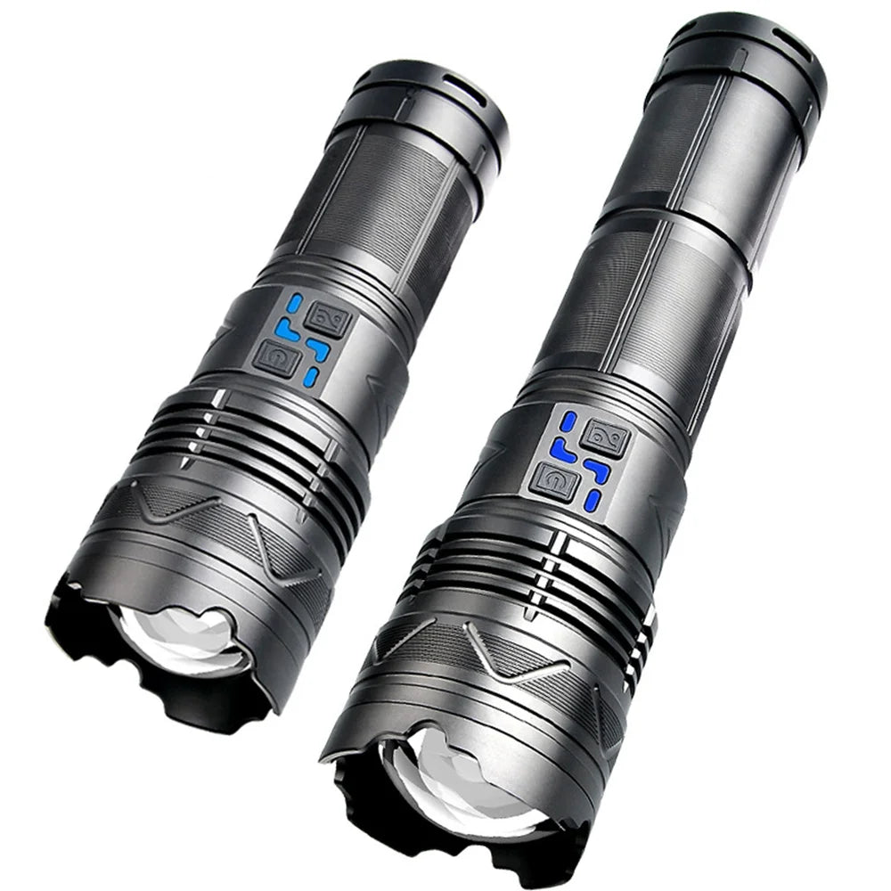 100W krachtige LED-zaklamp, ultraheldere tactische zaklamp met groot bereik, USB