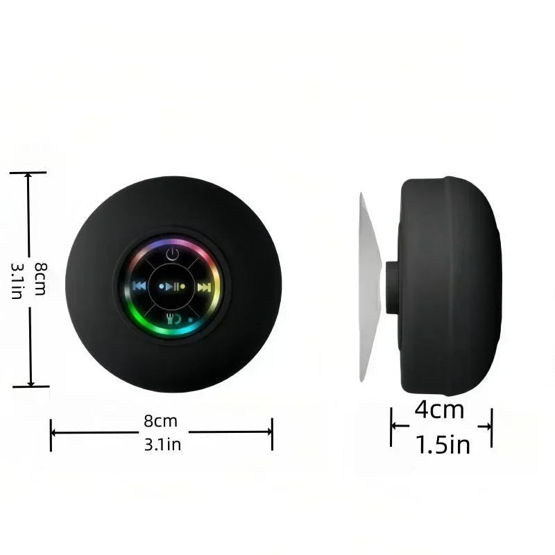 Mini draadloze Bluetooth-luidspreker met zuignap, waterdichte doucheluidspreker met LED