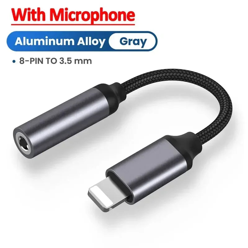 8-pins naar 3,5 mm transferconnector 3,5 mm hoofdtelefoonaansluiting conversiekabel hoofdtelefoon