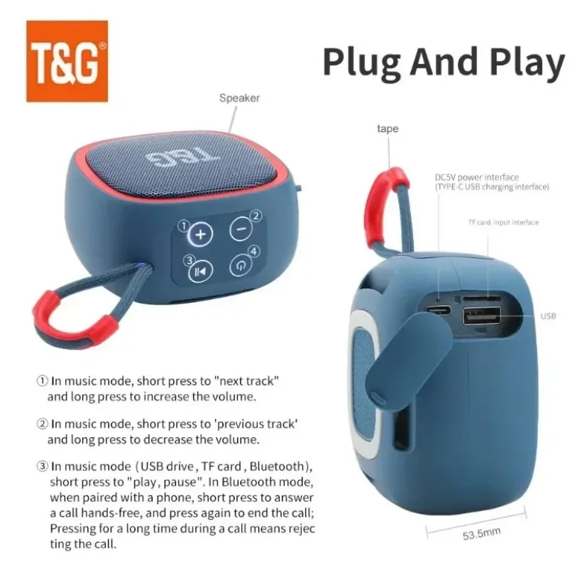 T&G Outdoor Bicycle Riding Tg659 Portable Bluetooth Speaker Wireless Mini Bass