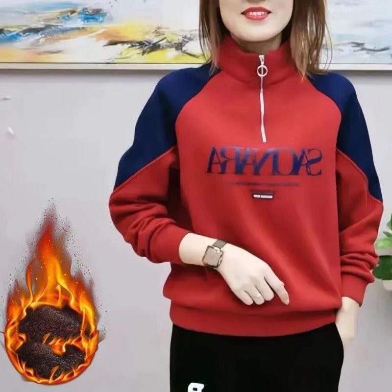 Herfst Winter Dames Trui Turtleneck Effen Letterprint Rits Lantaarn