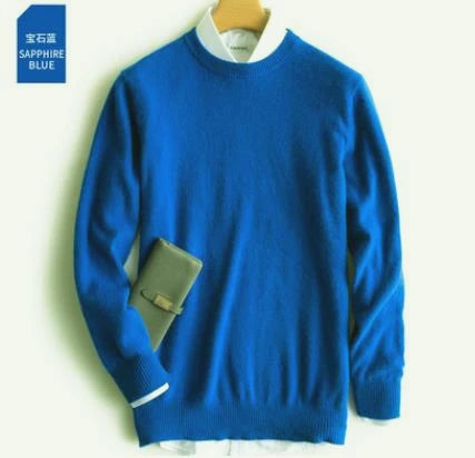 Classic Pullover V Neck Sweater Men Autumn Winter Cashmere Cotton Blend Warm Jumper Clothes Pull