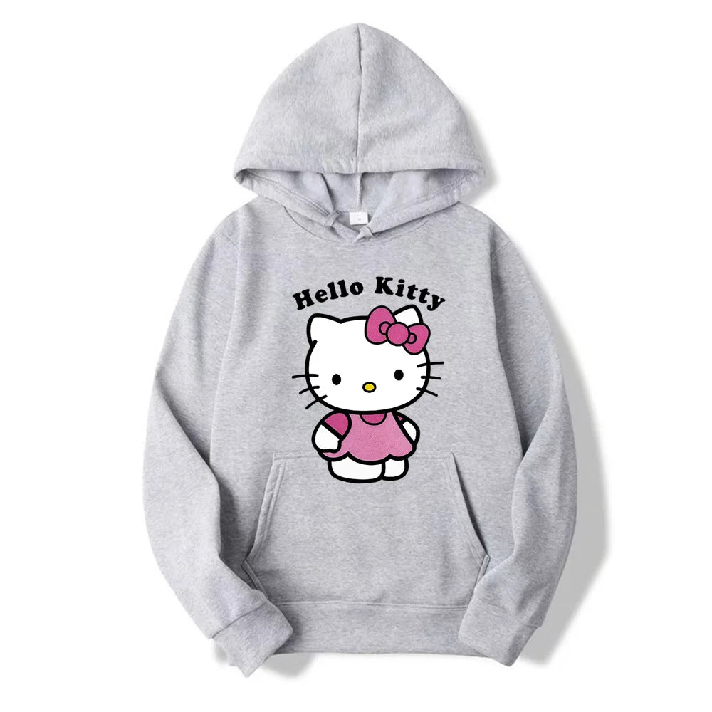 Prachtige Hello Kitty bedrukte hoodies voor dames, warme en comfortabele casual hoodies
