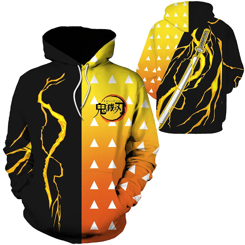 Anime Demon Slayer Kimetsu No Yaiba 3D Hoodies Men Fashion Long Sleeve Sweatshirts Women Casual