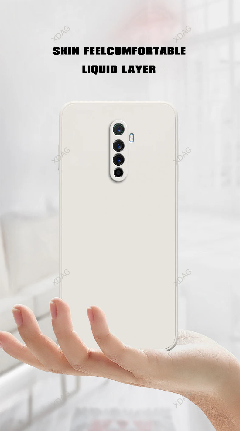 Vloeibare siliconen achterkant voor de Oppo Realme X2 Pro X2Pro 6.5 Rmx1931-lens